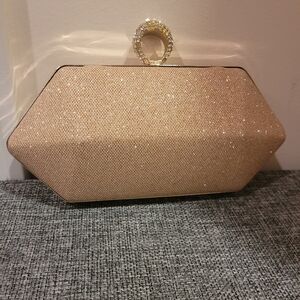 Elegant Tan Clutch Bag, Weddings, Parties